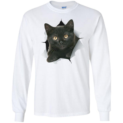 Black Kitten Long Sleeve Ultra Cotton T-Shirt