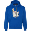 White Cat Reaching Heavyweight Pullover Fleece Hoodie