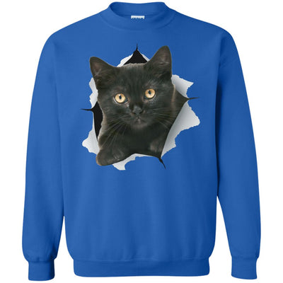Black Kitten Crewneck Pullover Sweatshirt