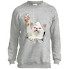 White Cat Reaching Youth Crewneck Sweatshirt