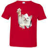 White Cat Reaching Toddler Jersey T-Shirt