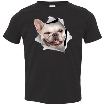 Winking Frenchie Toddler Jersey T-Shirt