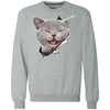 Grey Cat Laughing Heavyweight Crewneck Sweatshirt