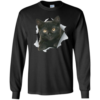 Black Kitten Long Sleeve Ultra Cotton T-Shirt