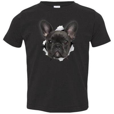Black Frenchie Toddler Jersey T-Shirt