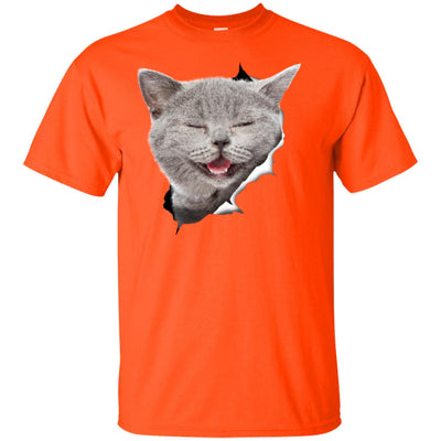 Grey Cat Laughing Youth Cotton T-Shirt
