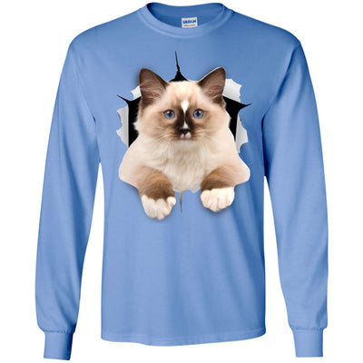 Brown Ragdoll Cat Long Sleeve Ultra Cotton T-Shirt