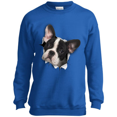 Black & White Frenchie Youth Crewneck Sweatshirt
