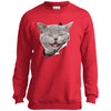 Grey Cat Laughing Youth Crewneck Sweatshirt