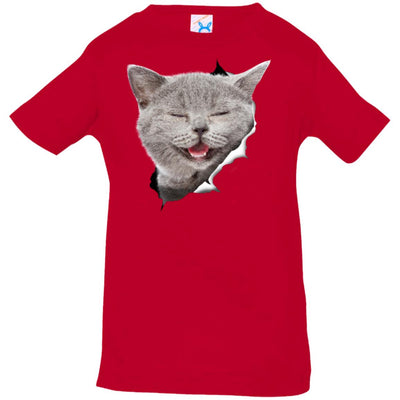Grey Cat Laughing Infant Jersey T-Shirt