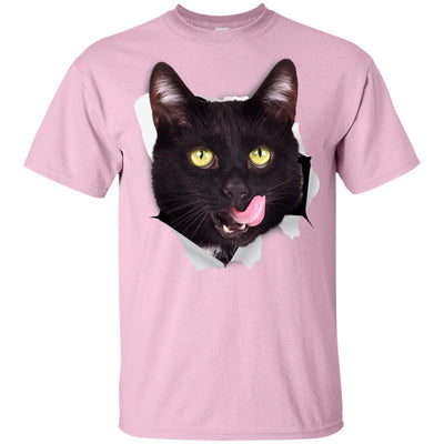 Black Cat Licking Youth Cotton T-Shirt