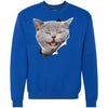 Grey Cat Laughing Heavyweight Crewneck Sweatshirt