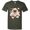 Brown Ragdoll Cat Men's Printed V-Neck T-Shirt