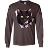 Black Cat Licking Long Sleeve Ultra Cotton T-Shirt