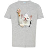 White Cat Reaching Toddler Jersey T-Shirt