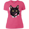 Black Cat Licking Ladies' T-Shirt