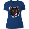 Black Cat Licking Ladies' T-Shirt