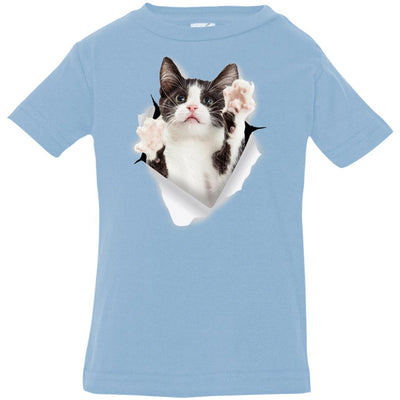 Black & White Reaching Cat Infant Jersey T-Shirt