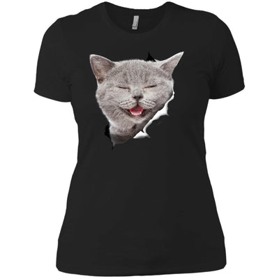 Grey Cat Laughing Ladies' T-Shirt