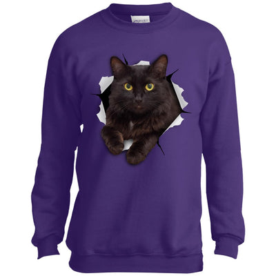 Black Cat Youth Crewneck Sweatshirt