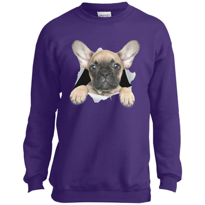 French Bulldog Pup Youth Crewneck Sweatshirt