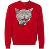 Grey Cat Laughing Heavyweight Crewneck Sweatshirt