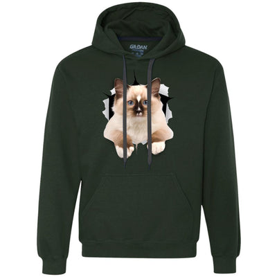 Brown Ragdoll Cat Heavyweight Pullover Fleece Hoodie