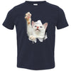 White Cat Reaching Toddler Jersey T-Shirt
