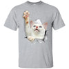 White Cat Reaching Youth Cotton T-Shirt