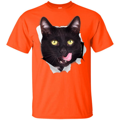 Black Cat Licking Youth Cotton T-Shirt