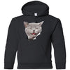 Grey Cat Laughing Youth Pullover Hoodie