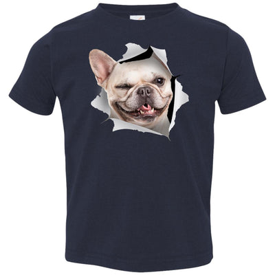 Winking Frenchie Toddler Jersey T-Shirt