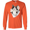 Black & White Reaching Cat Long Sleeve Ultra Cotton T-Shirt