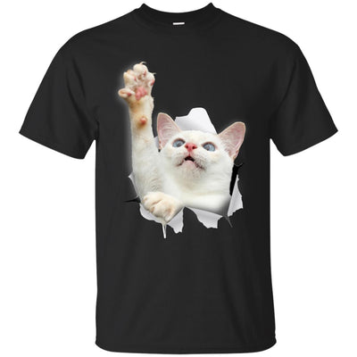 White Cat Reaching Ultra Cotton T-Shirt
