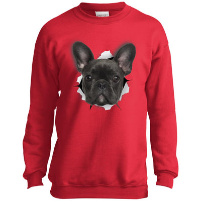 Black Frenchie Youth Crewneck Sweatshirt