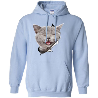 Grey Cat Laughing Pullover Hoodie