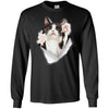 Black & White Reaching Cat Long Sleeve Ultra Cotton T-Shirt