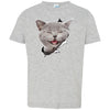 Grey Cat Laughing Toddler Jersey T-Shirt