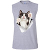Black & White Reaching Cat Men's Ultra Cotton Sleeveless T-Shirt