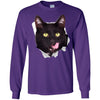 Black Cat Licking Long Sleeve Ultra Cotton T-Shirt