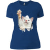 White Cat Reaching Ladies' T-Shirt
