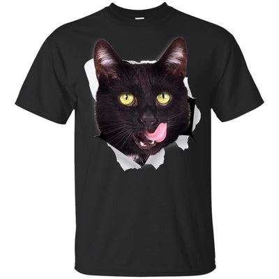 Black Cat Licking Youth Cotton T-Shirt
