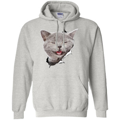 Grey Cat Laughing Pullover Hoodie