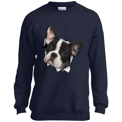 Black & White Frenchie Youth Crewneck Sweatshirt