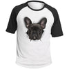 Black Frenchie Colorblock Raglan Jersey T-Shirt