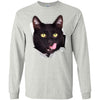 Black Cat Licking Long Sleeve Ultra Cotton T-Shirt