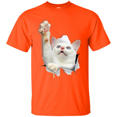 White Cat Reaching Ultra Cotton T-Shirt