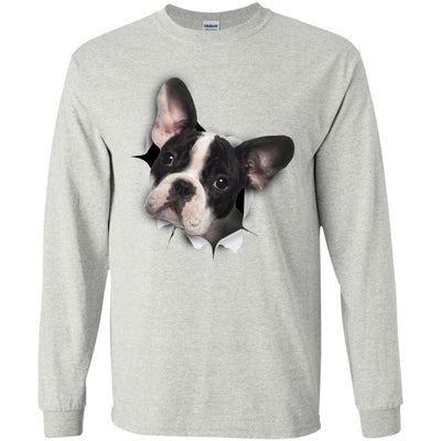 Black & White Frenchie Long Sleeve Ultra Cotton T-Shirt