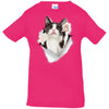 Black & White Reaching Cat Infant Jersey T-Shirt
