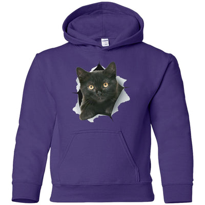 Black Kitten Youth Pullover Hoodie